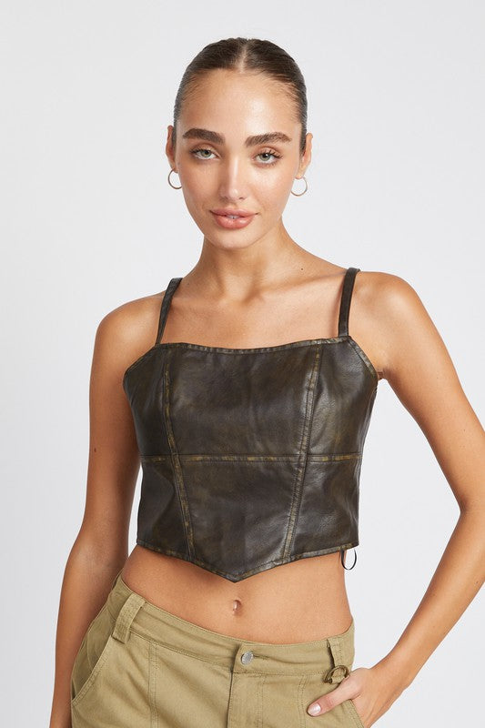 VINTAGE LEATHER TANK TOP