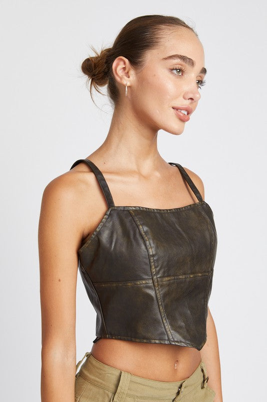 VINTAGE LEATHER TANK TOP